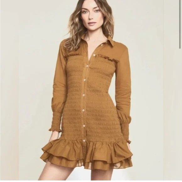 NWT Veronica Beard Natural Kelsey Button-down Dress 6 - Picture 1 of 12